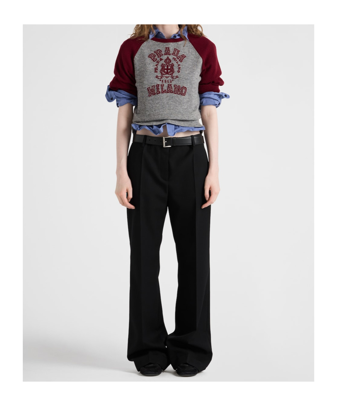 Shop Prada Gabardine Pants In Black