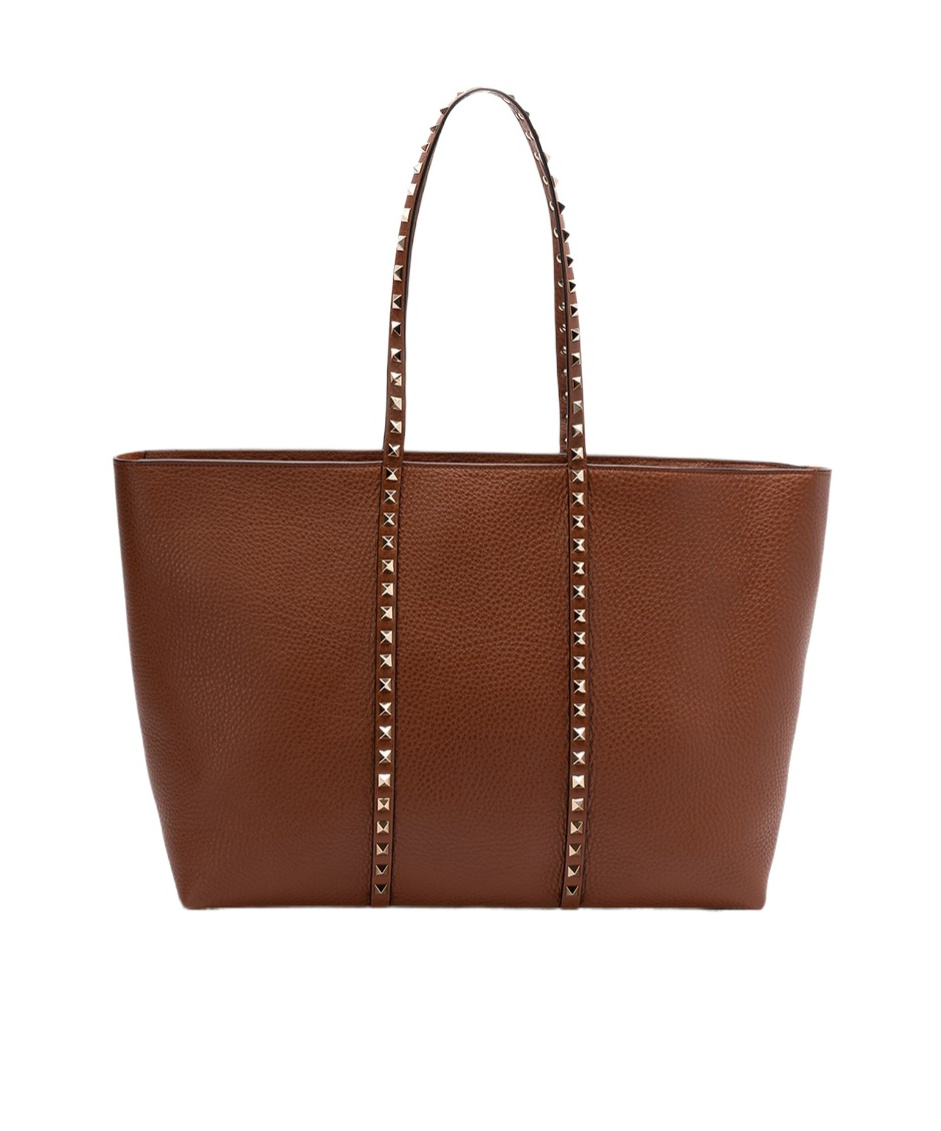 Valentino Rockstud Medium Handbag In Brown