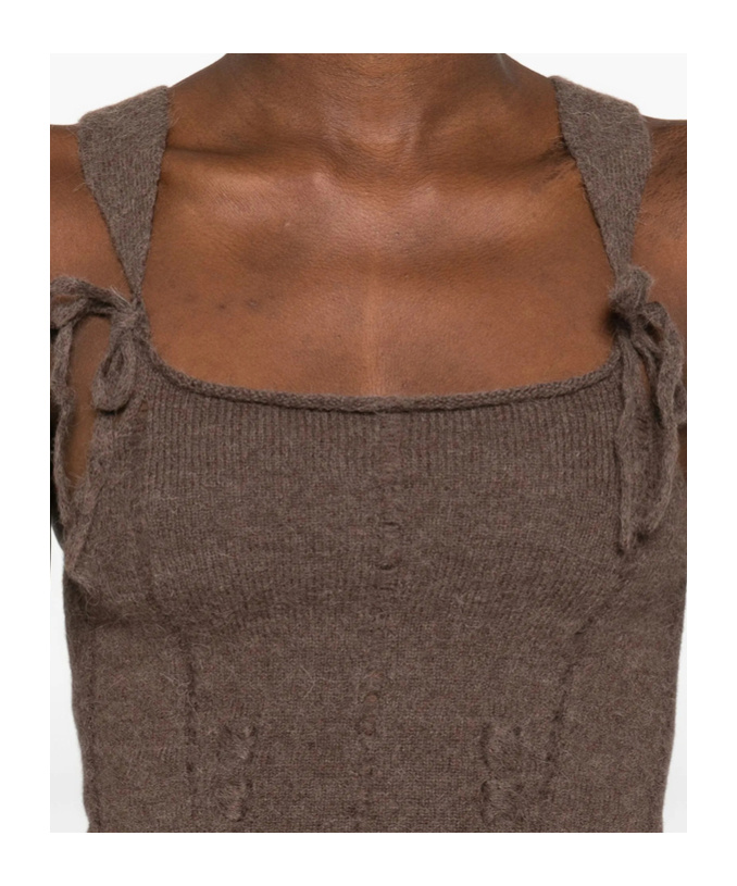 Ann Demeulemeester Sleeveless Vest In Brown