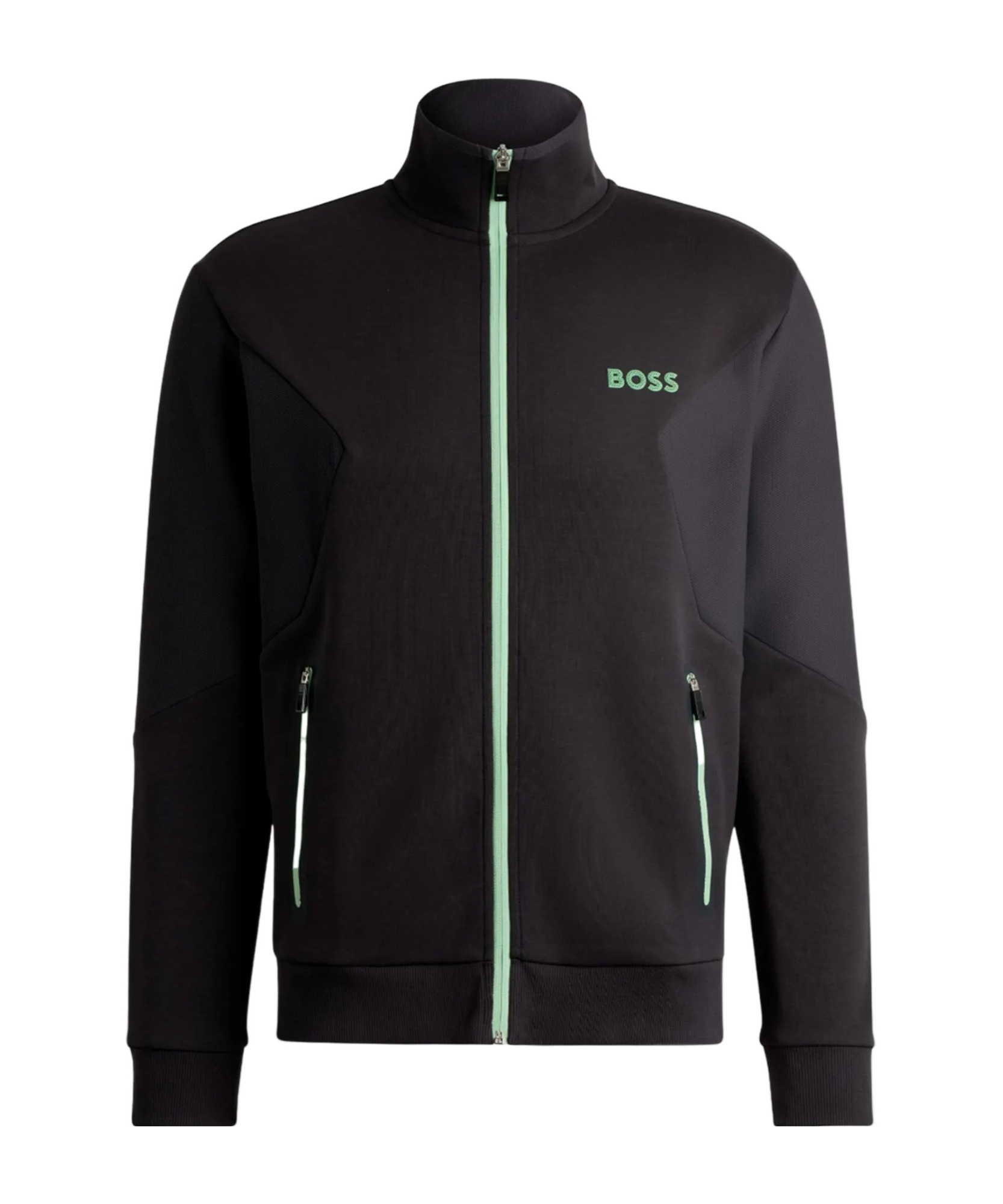 Hugo Boss Black Zip Jacket With Contrast Logo In Black