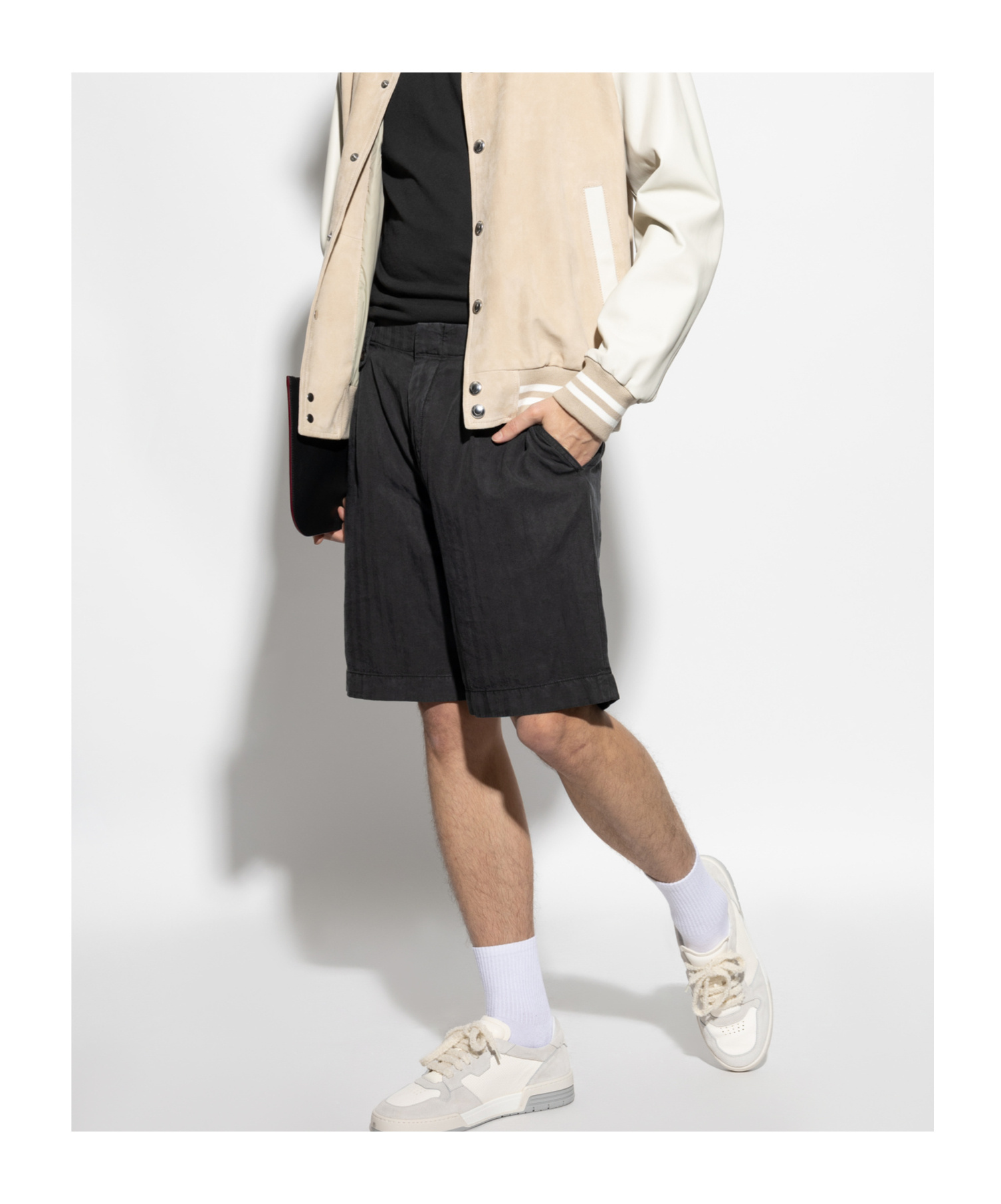 Eleventy Waistband Loop Shorts In Black