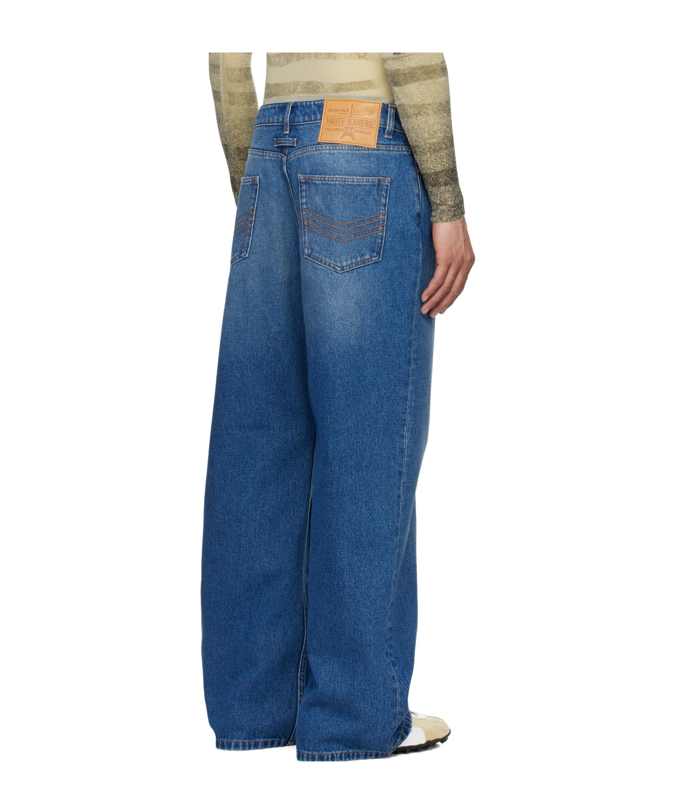 Jean Paul Gaultier Men Buttoned Denim Jeans In Blue