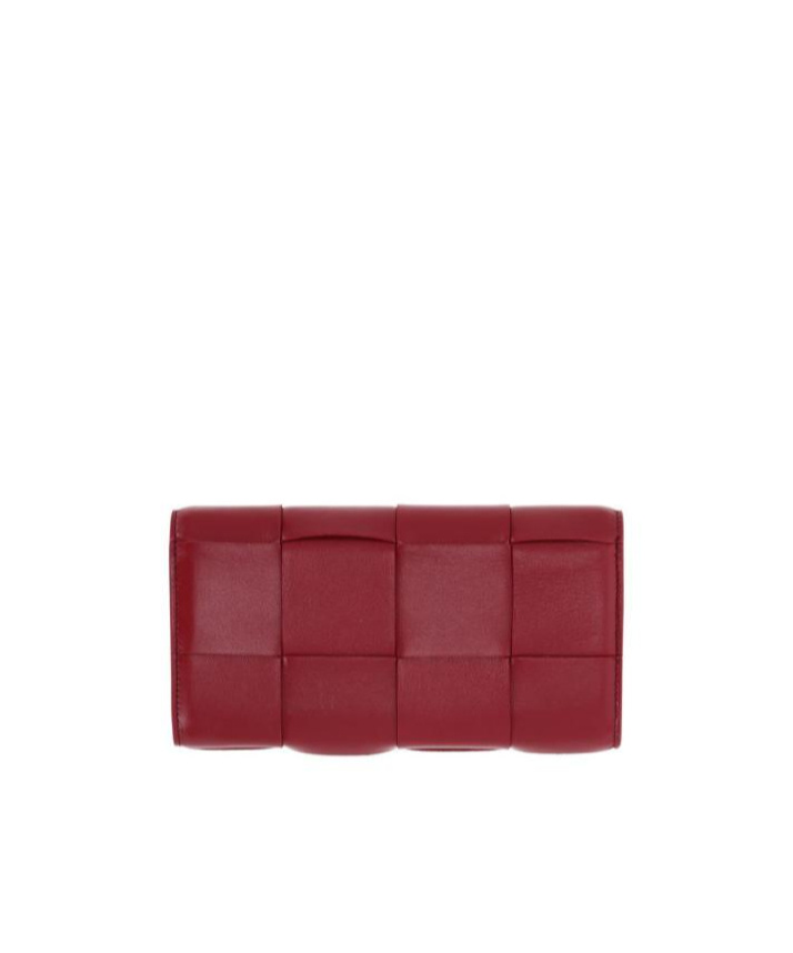 Bottega Veneta Weaving Wallet In Red