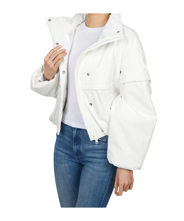 Max Mara Long-sleeved Cotton-padded Jacket In White