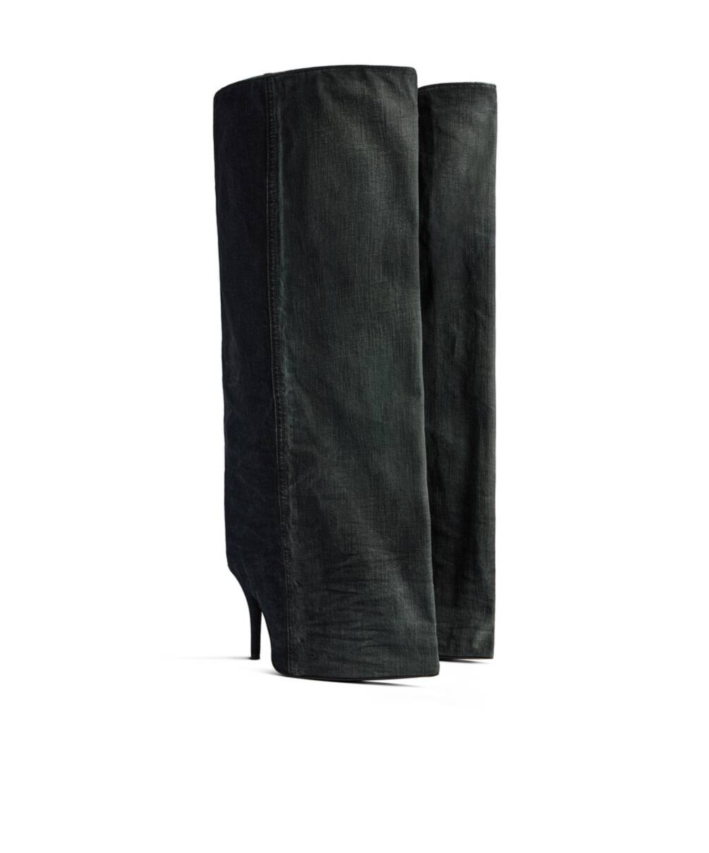 Balenciaga Wader Puffer Wide-shaft Stiletto Boots In Black