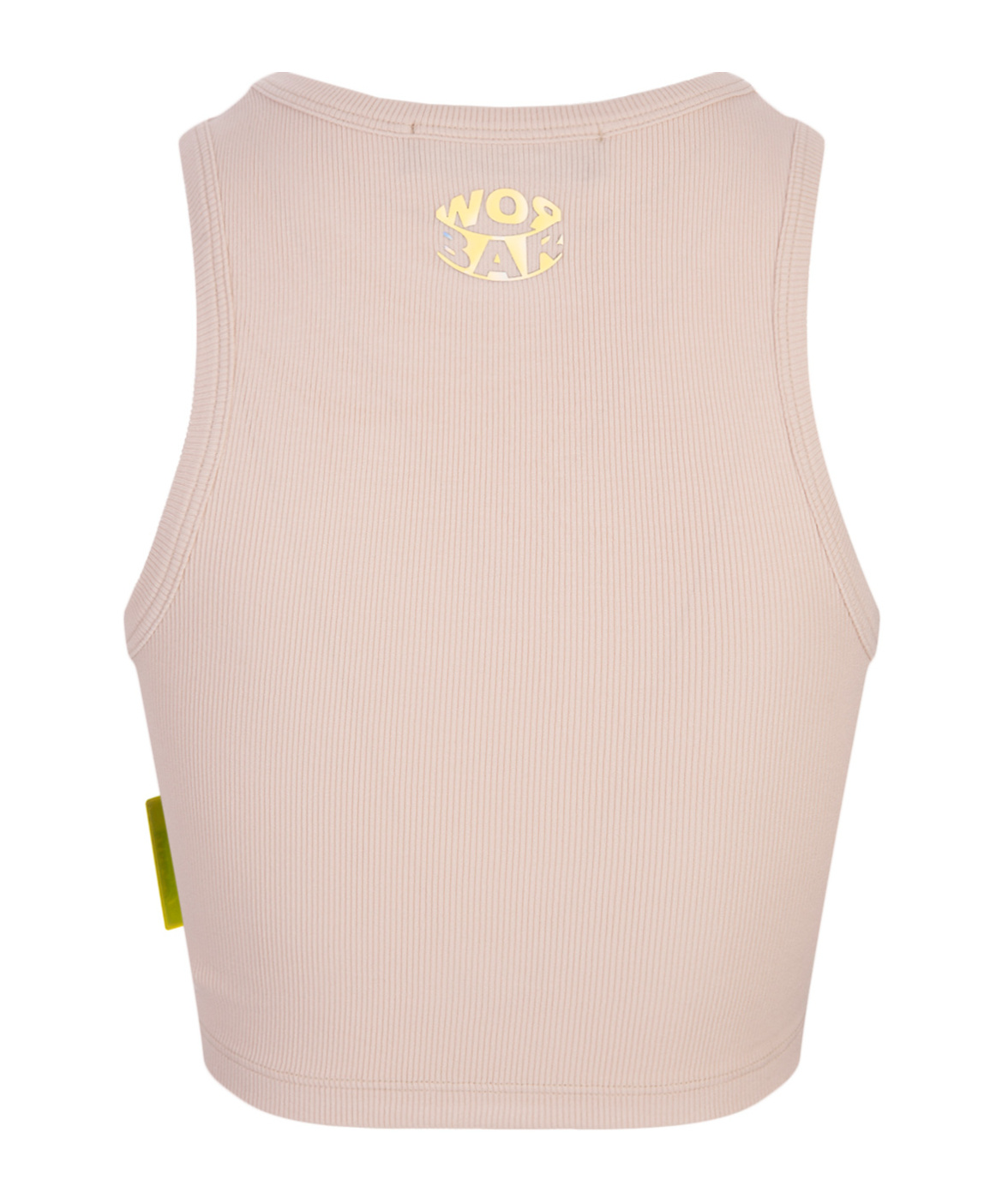 Barrow Dove Grey Crop Top With Logo In Nude