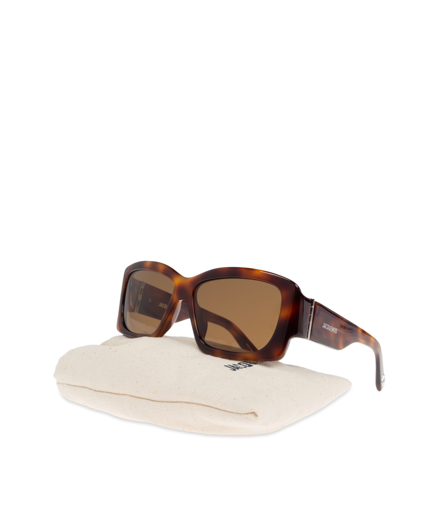 Shop Jacquemus Rectangular Sunglasses In Nude