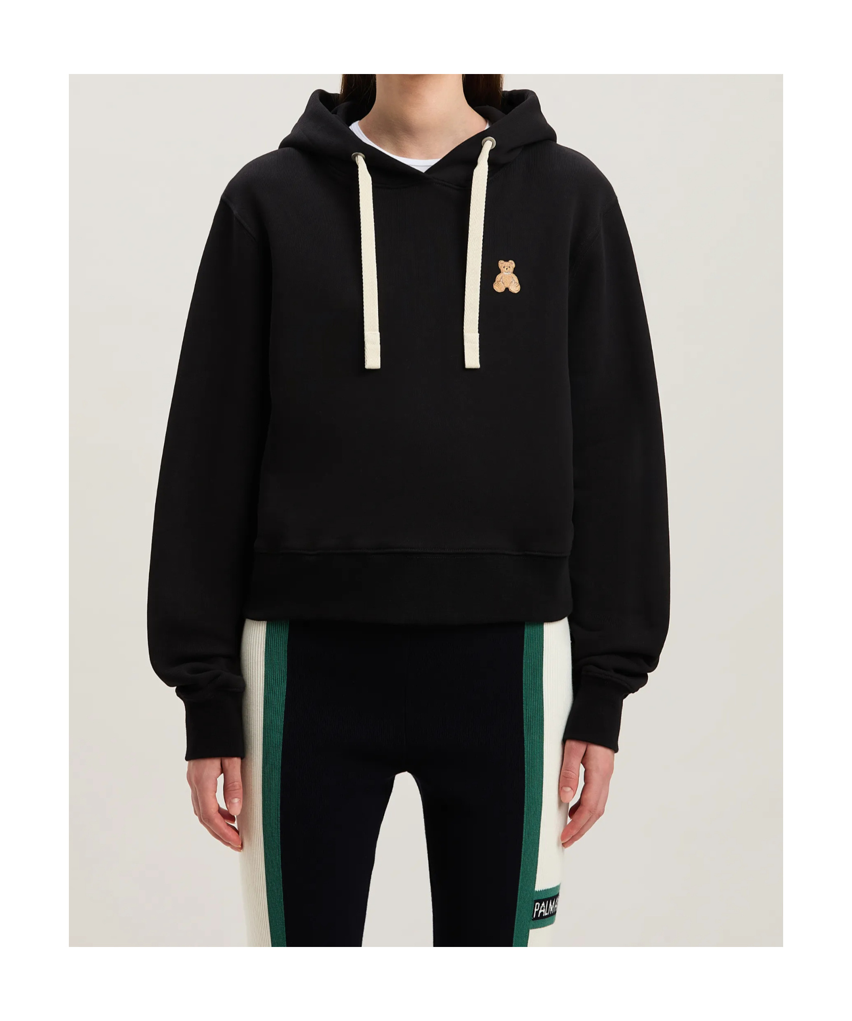 Palm Angels Back Bear In Mind Hoody In Black