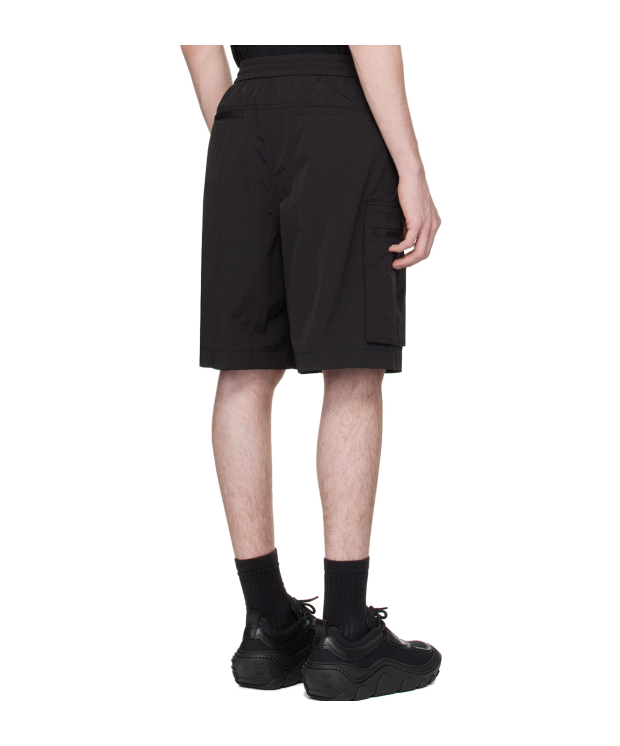 Juunj Drawstring-waist Panelled Shorts In Black