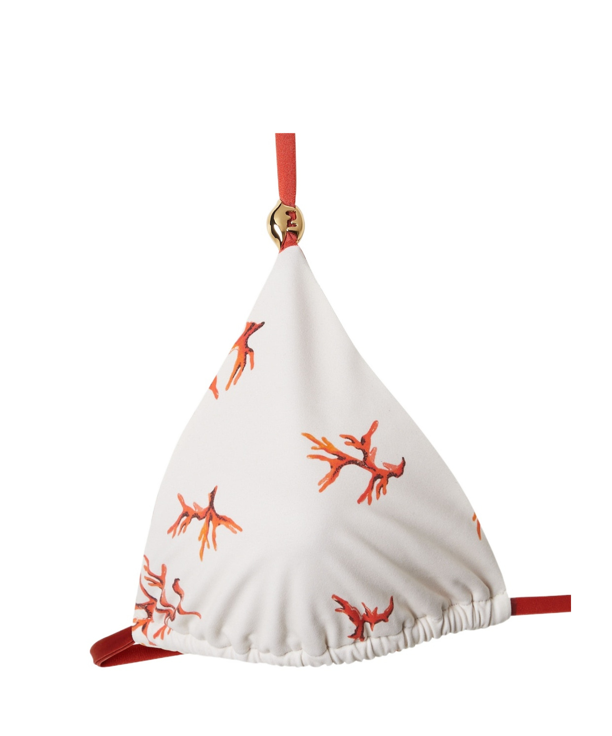 Fendi White Lycra Bikini Top With Coral Print
