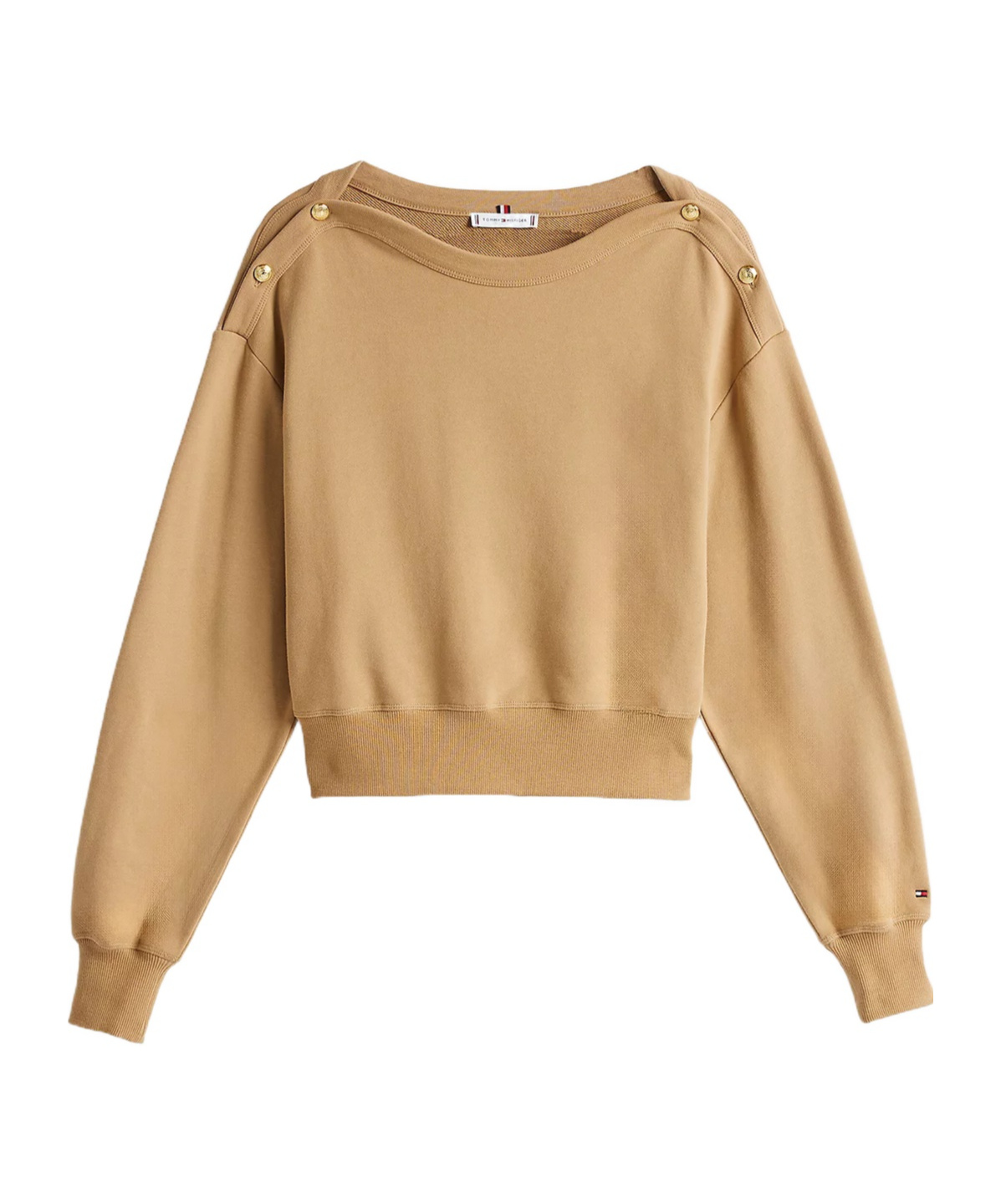 Shop Tommy Hilfiger Long-sleeved Sweater In Nude