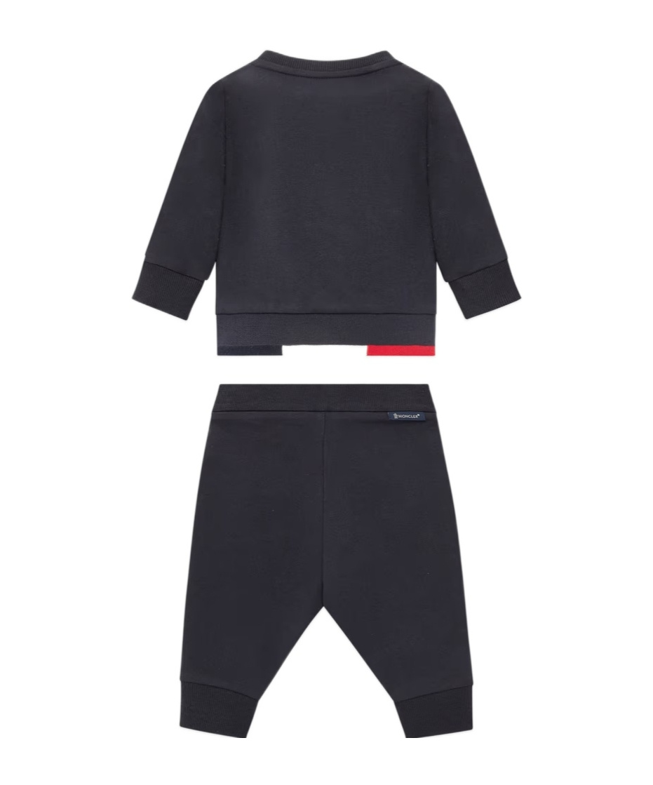 Moncler Long-sleeved Sweater Set In Blue