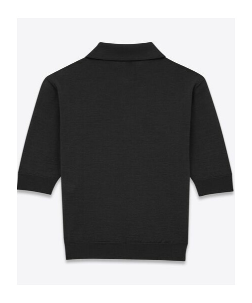 Saint Laurent Cassandra Cashmere Wool Polo Sweater In Black