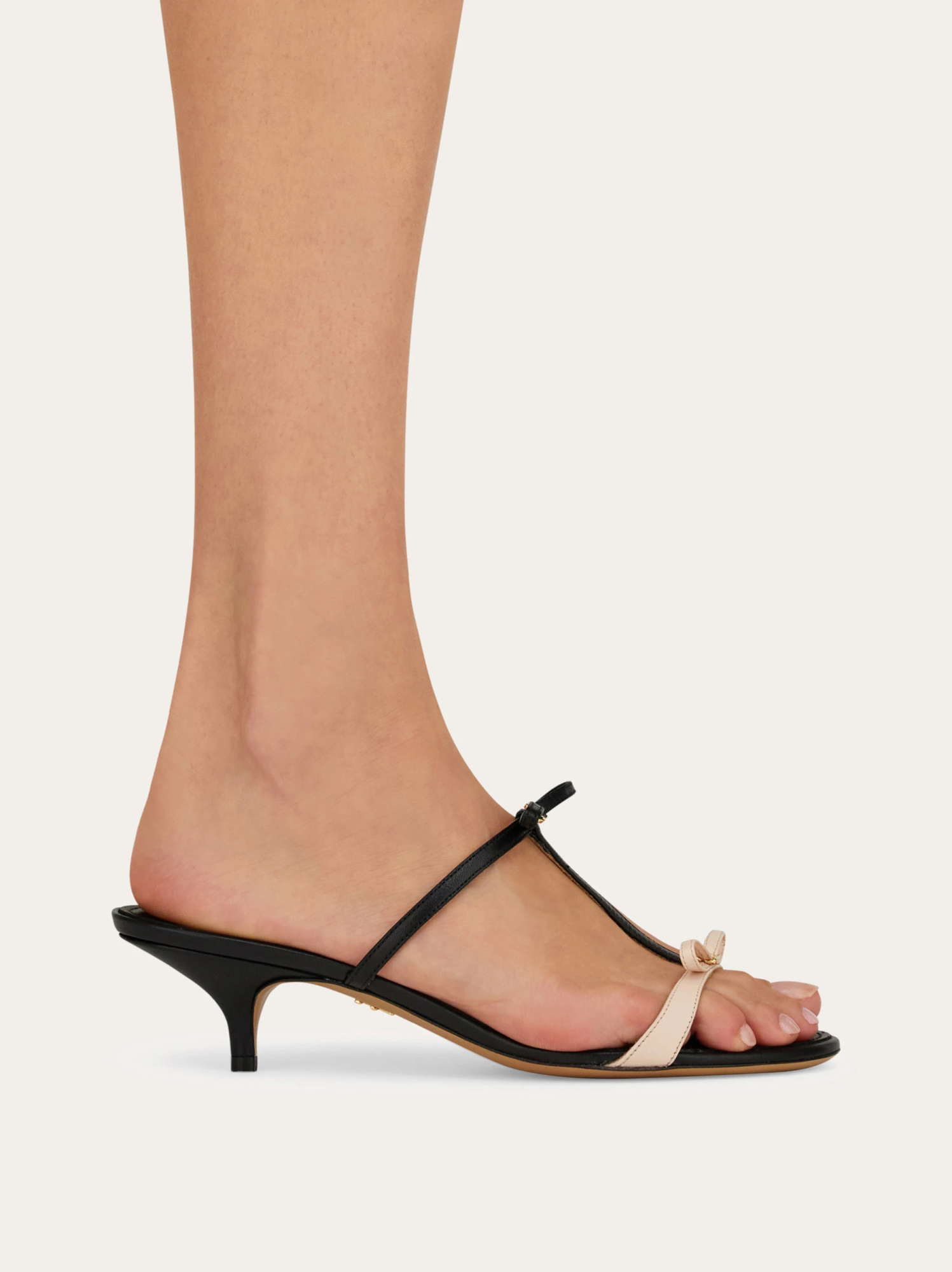 Ferragamo Strappy Kitten-heel Sandals In Black