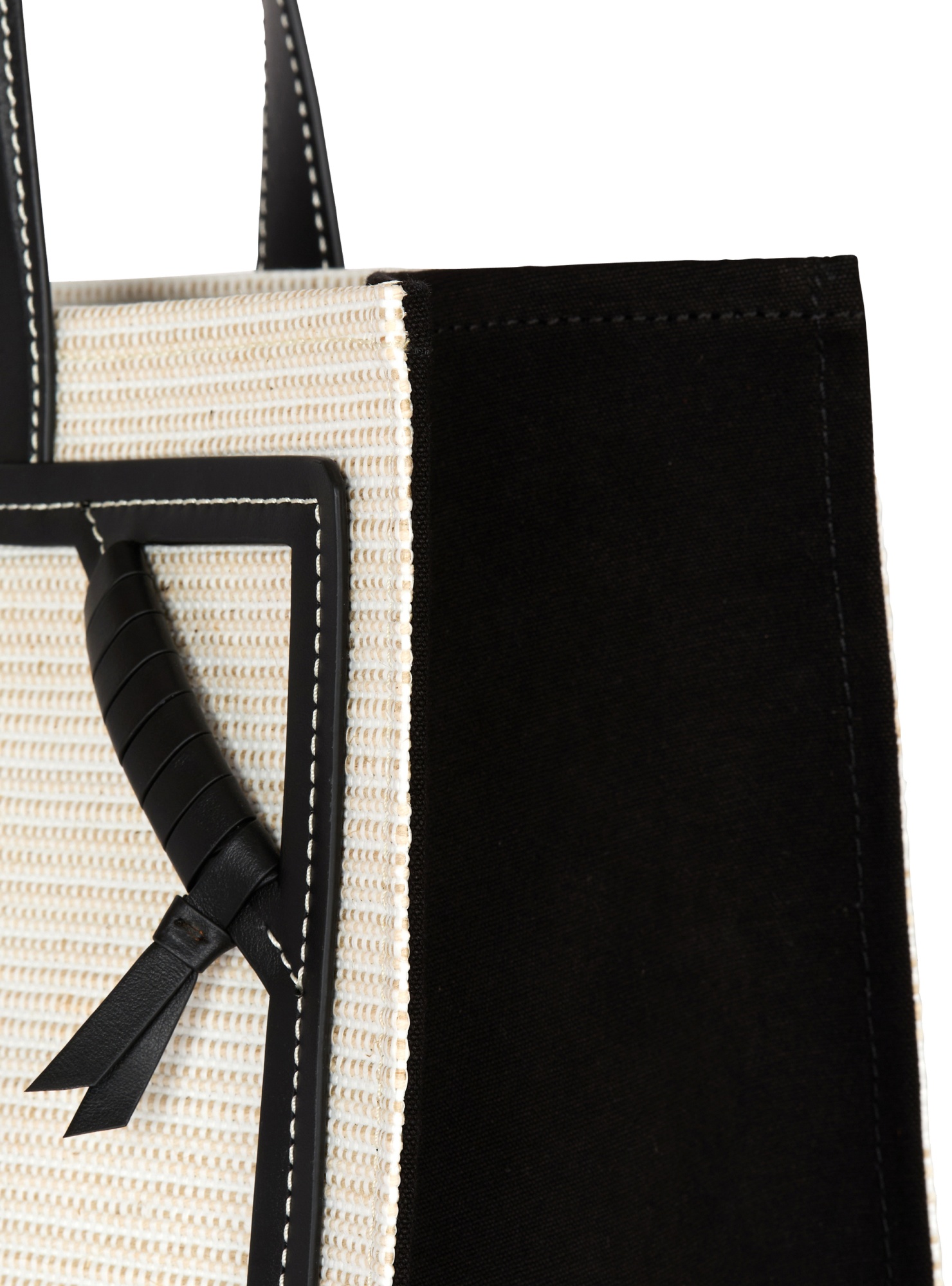Balmain B-army Medium Shopper Tote Bag In Raffia And Leather In White