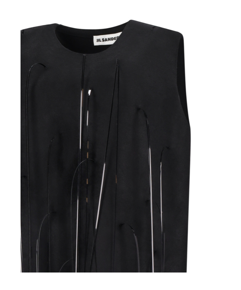 Jil Sander Round-neck Mini Dress In Black