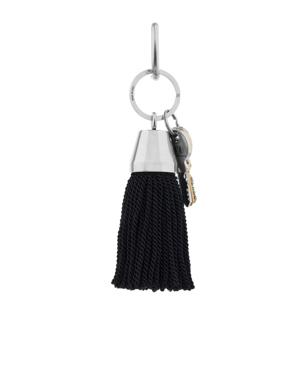 Balenciaga Pompom Key Ring In Black