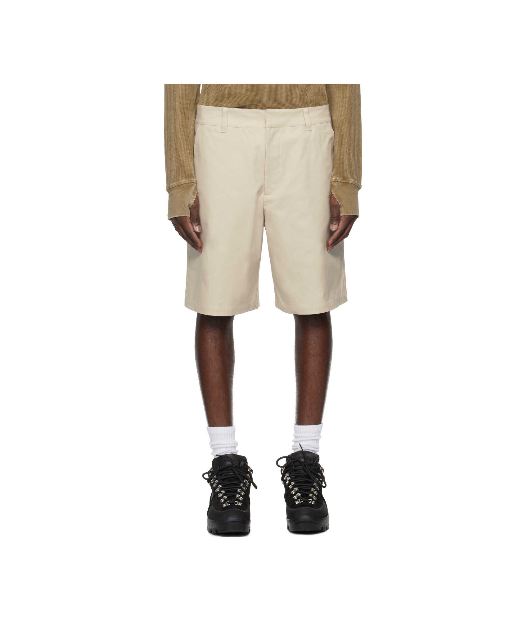 Heliot Emil Beige Igneous Shorts In Stone