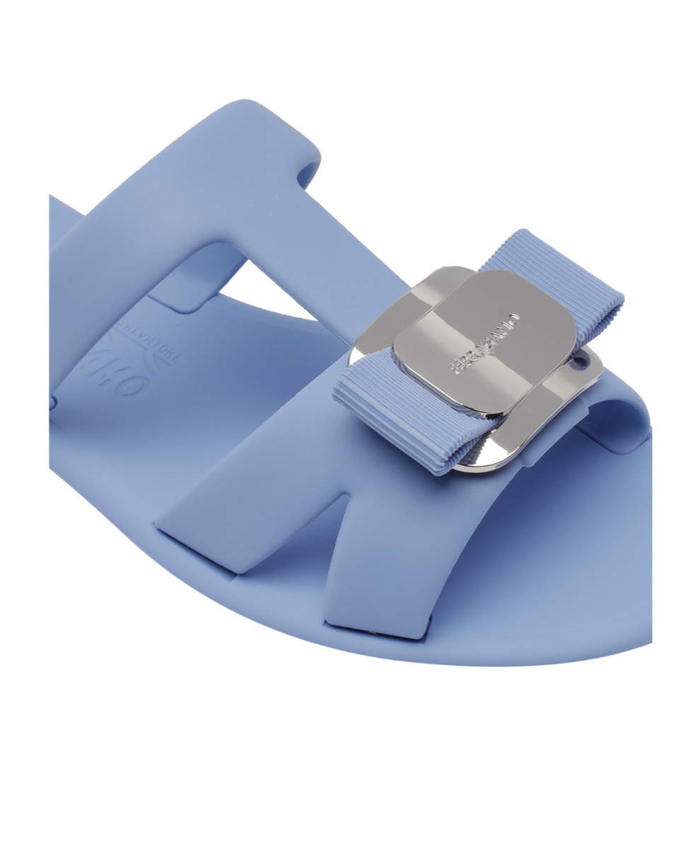 Ferragamo New Vara Bow-detailed Slides In Multi