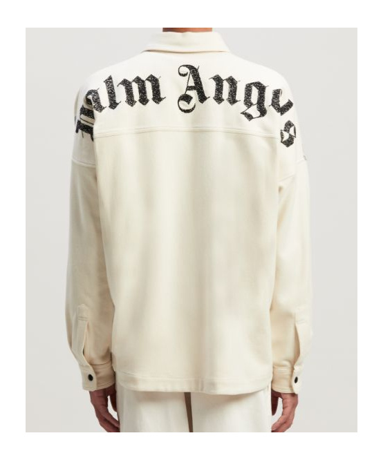 Palm Angels Clour-block Panelled Design Jacket In White