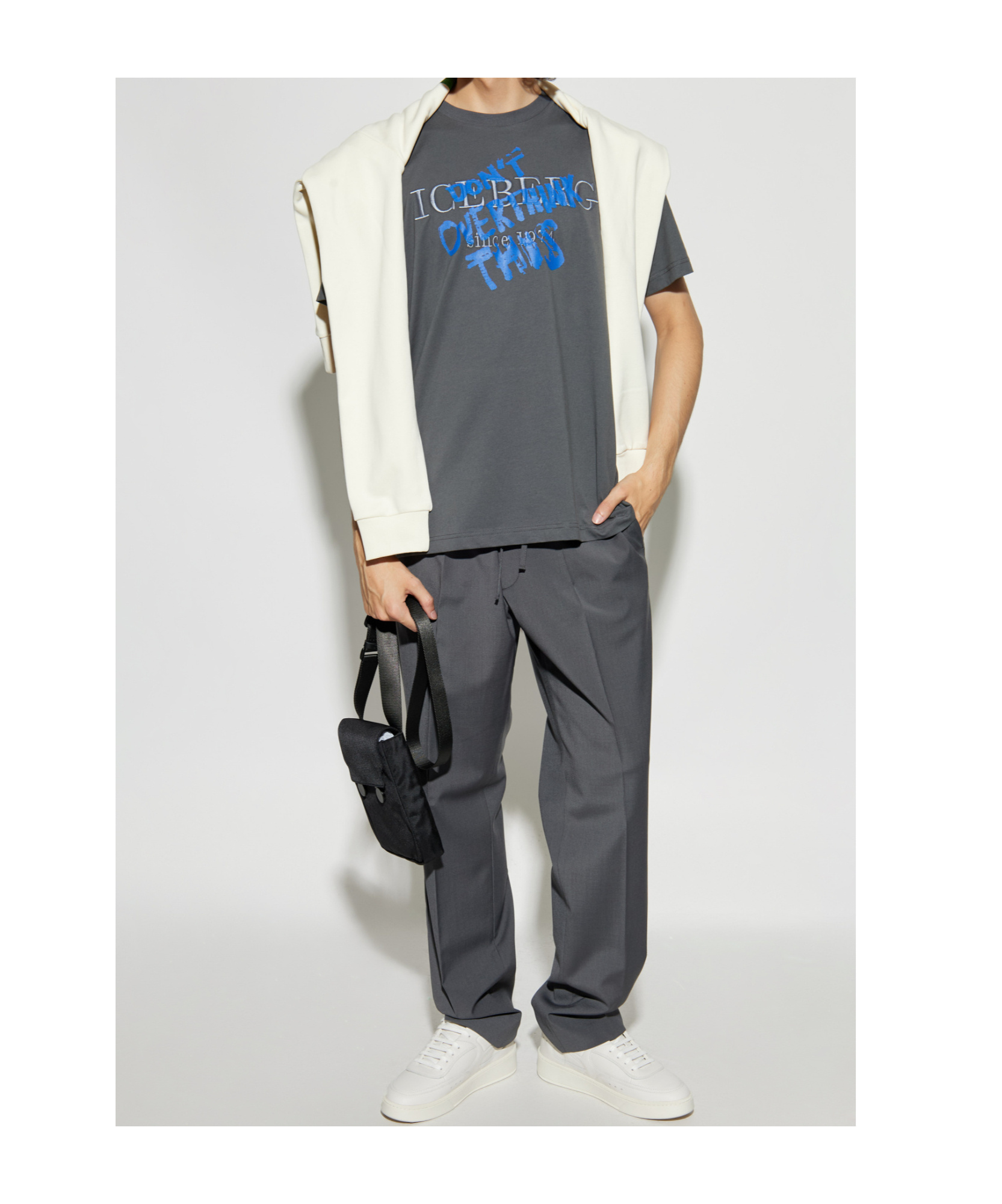 Iceberg Pleated Tie-dye Casual Pants In Black