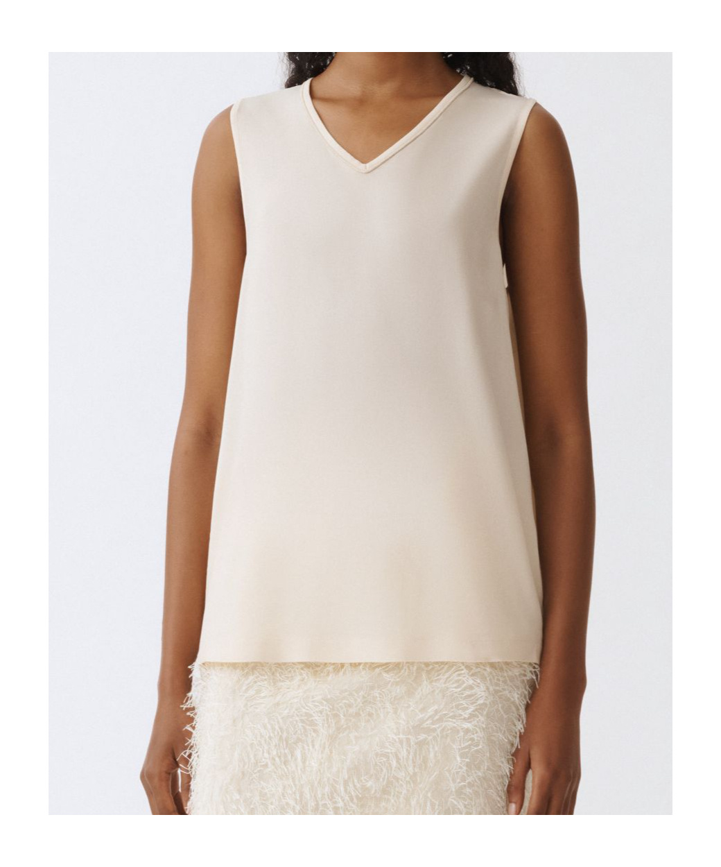 Shop Fabiana Filippi Sable' Filo Diamante V-neck Top In White