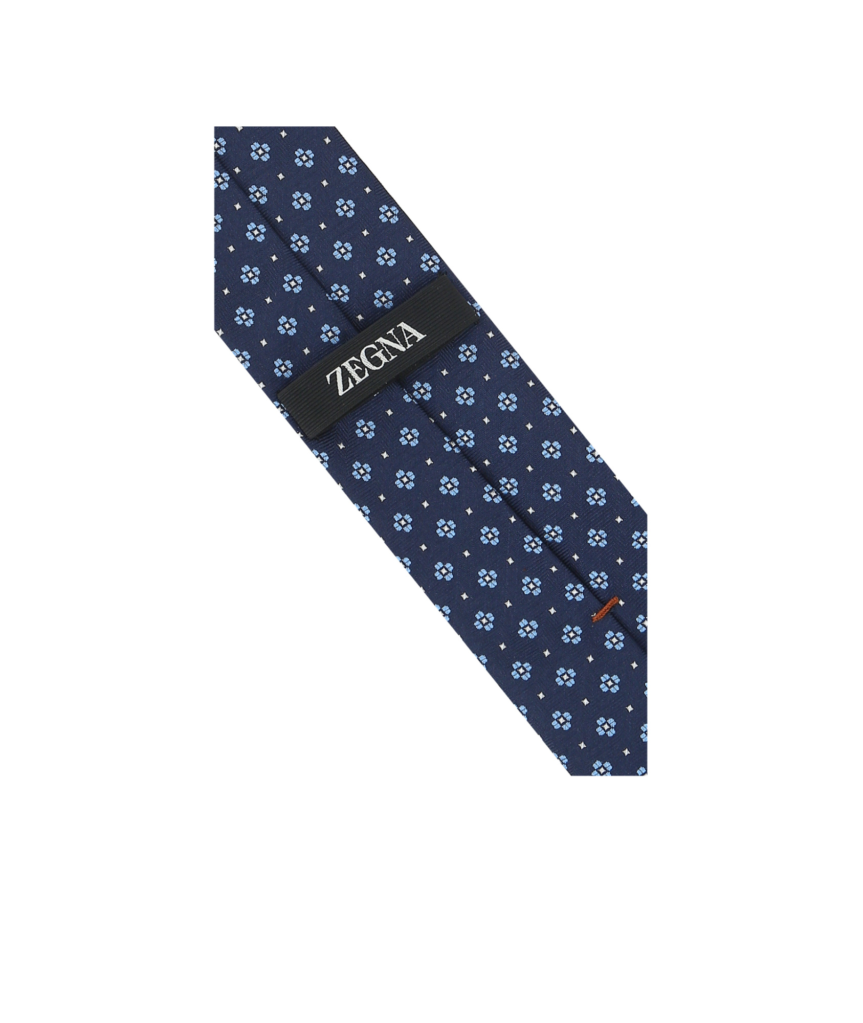 Zegna Floral Pattern Tie In Blue