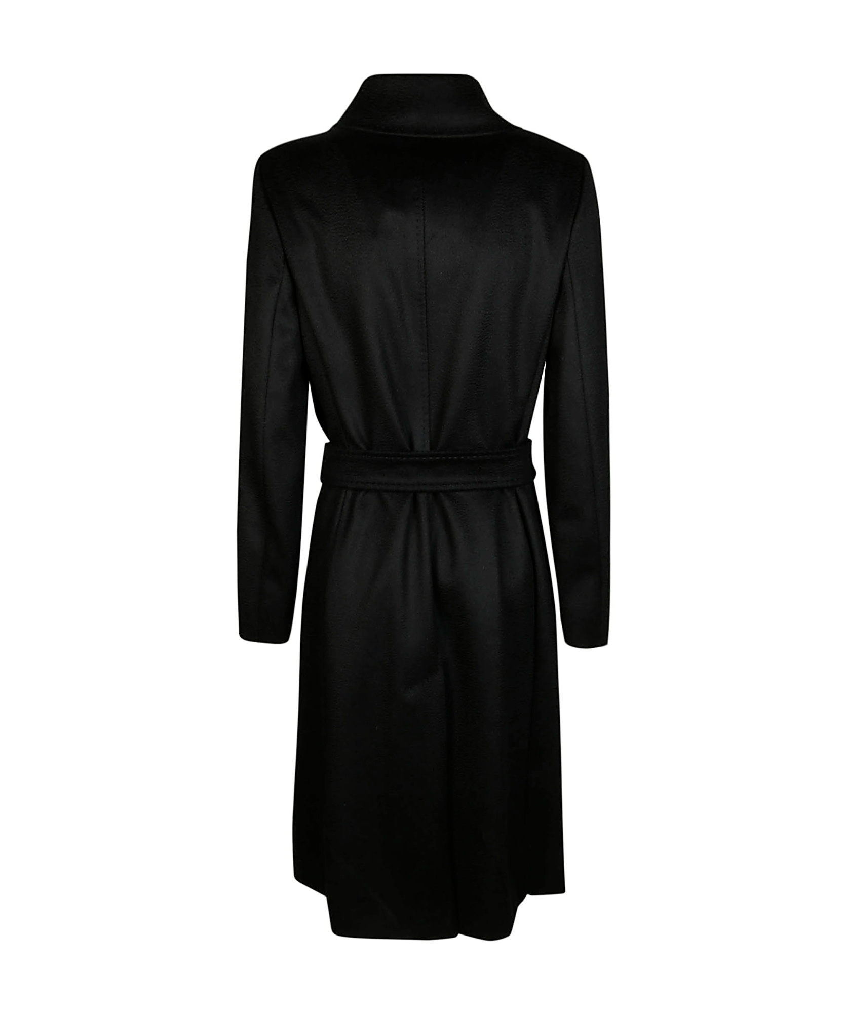 Max Mara Straight-cut Black Coat With Double-button Closure In Black