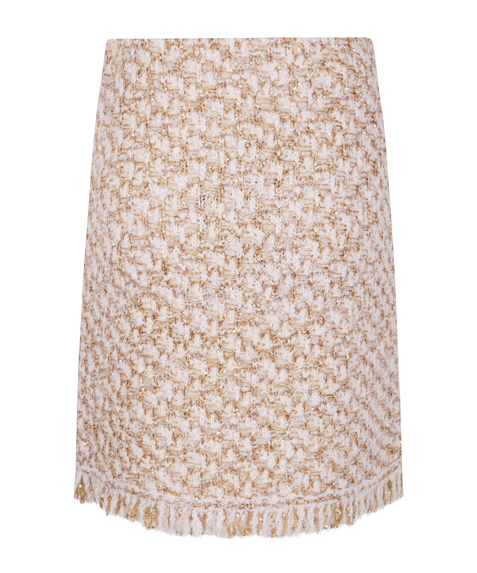 Fabiana Filippi Textured Midi Skirt With Fringe And Sequins In Multi