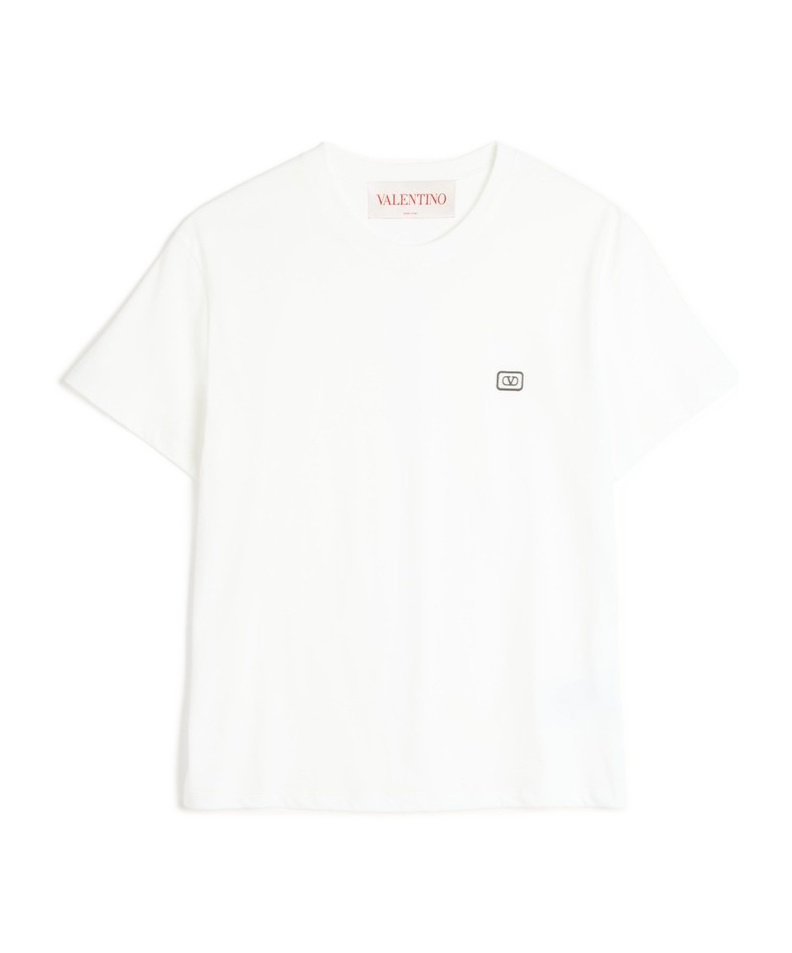 Valentino Vlogo Patch T-shirt With In White