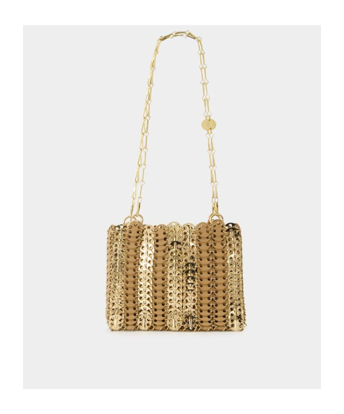 Rabanne Logo Shoulder Bag In Brown