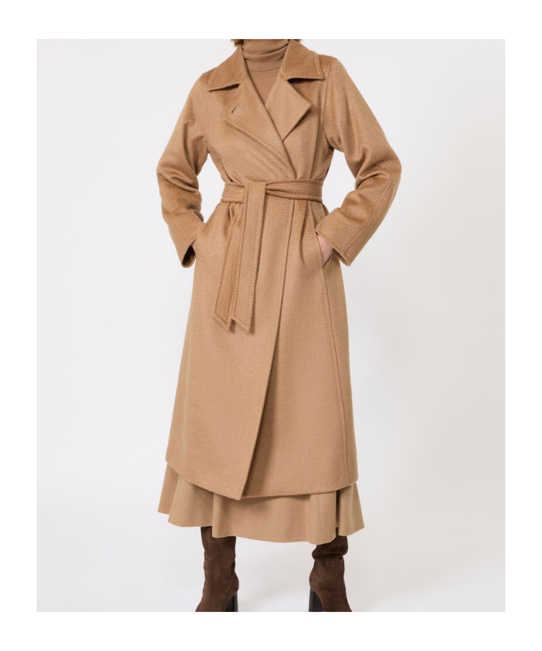 Max Mara Cashmere And Wool Lace Coat In Brown
