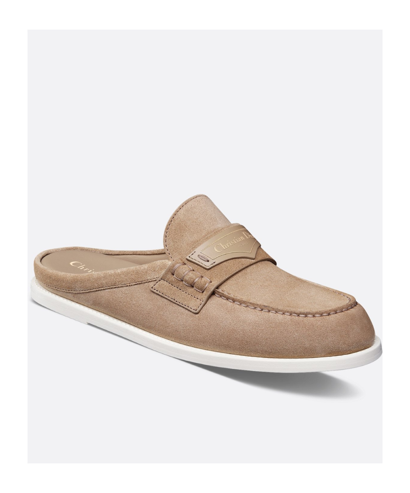 Dior Christian Boy Logo Debossed Slip-on Sandals In Nude