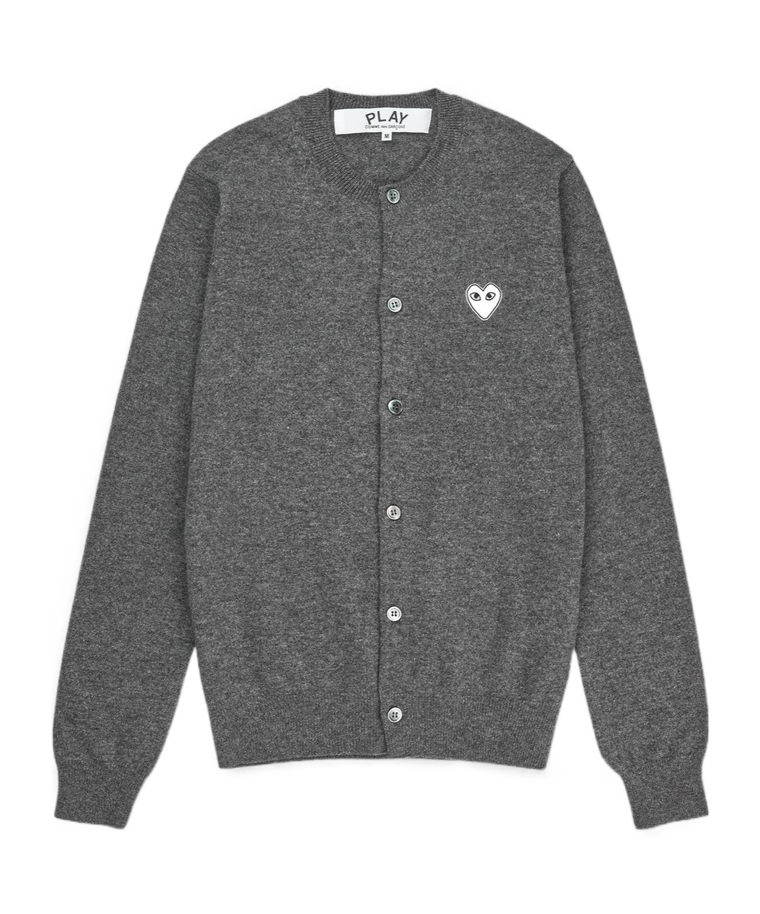Comme Des Garçons Play Long-sleeved Knitted Cardigan In Black