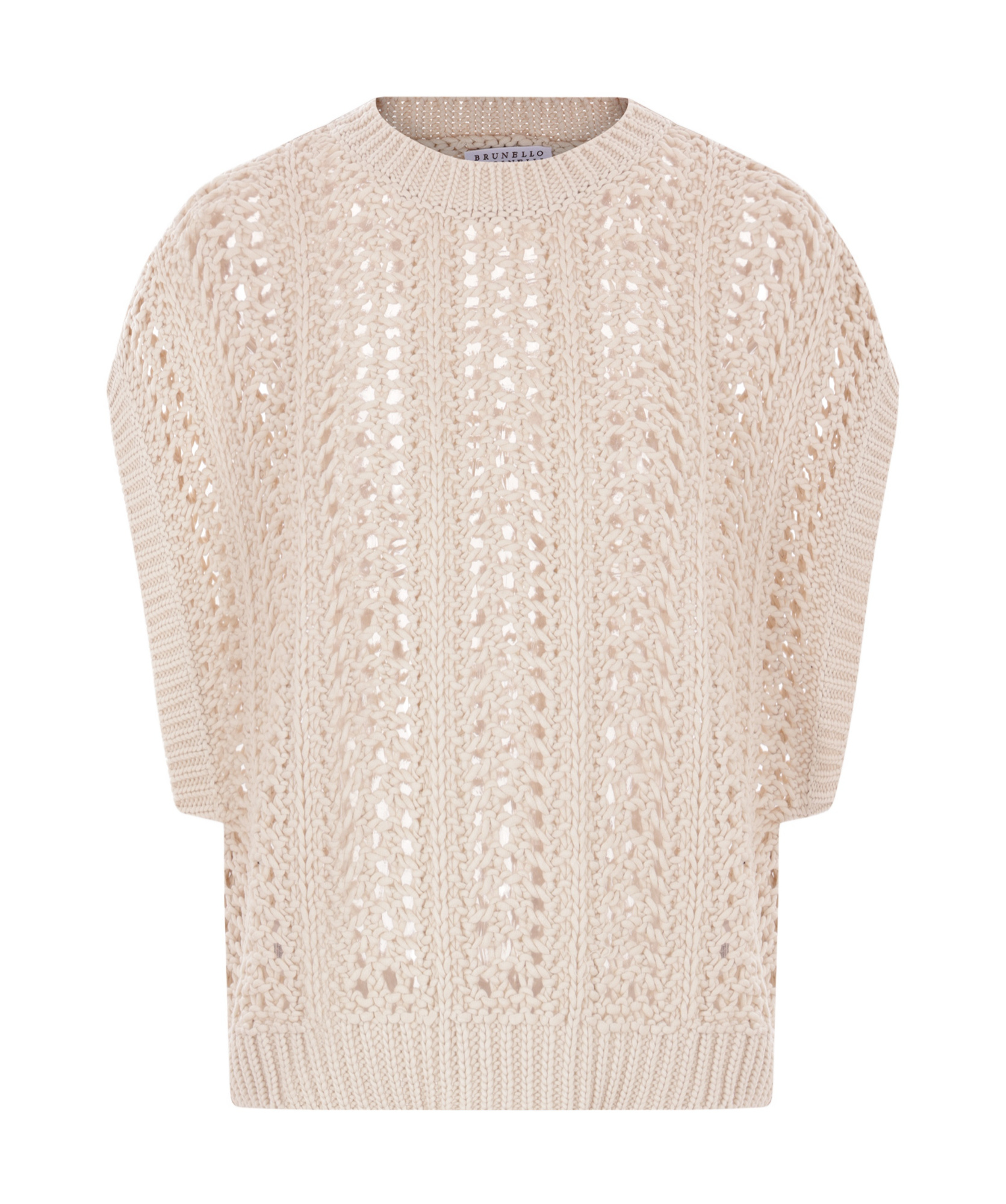 Brunello Cucinelli Wool-mohair Blend Crochet Sweater In Nude
