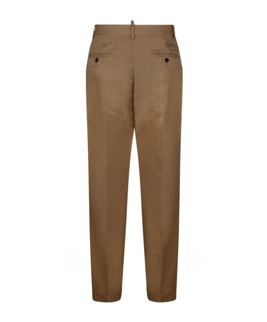 Dsquared2 Pantaloni Chino Con Strappi Marrone In Brown
