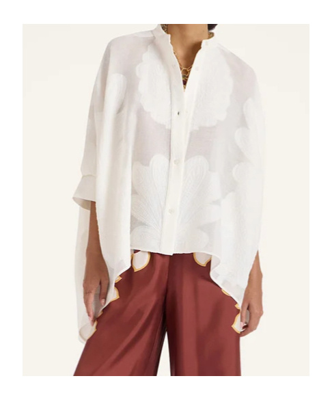 La Doublej Foulard Asymmetric Shirt In White