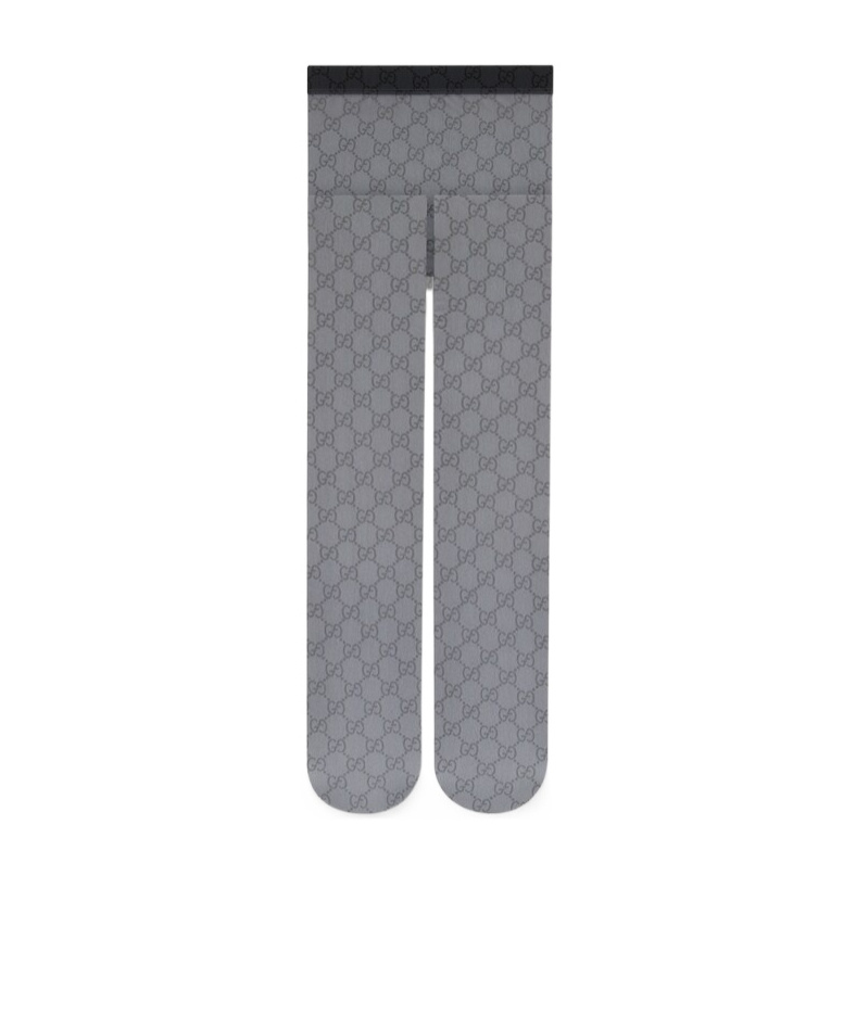 Gucci Printed Stretch Nylon Tights In Brown