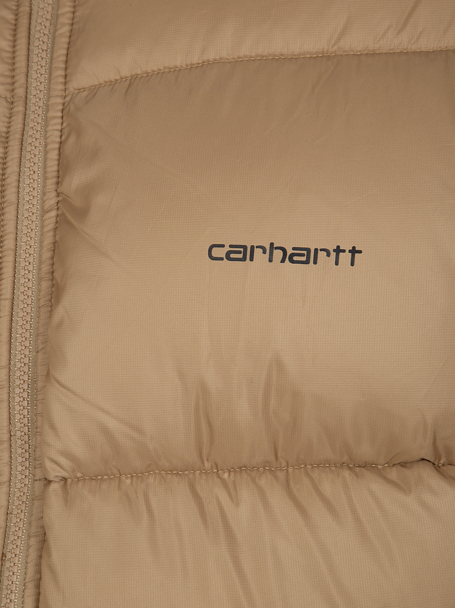 Carhartt Hooded Quilted Jacket Side Pockets In Brown