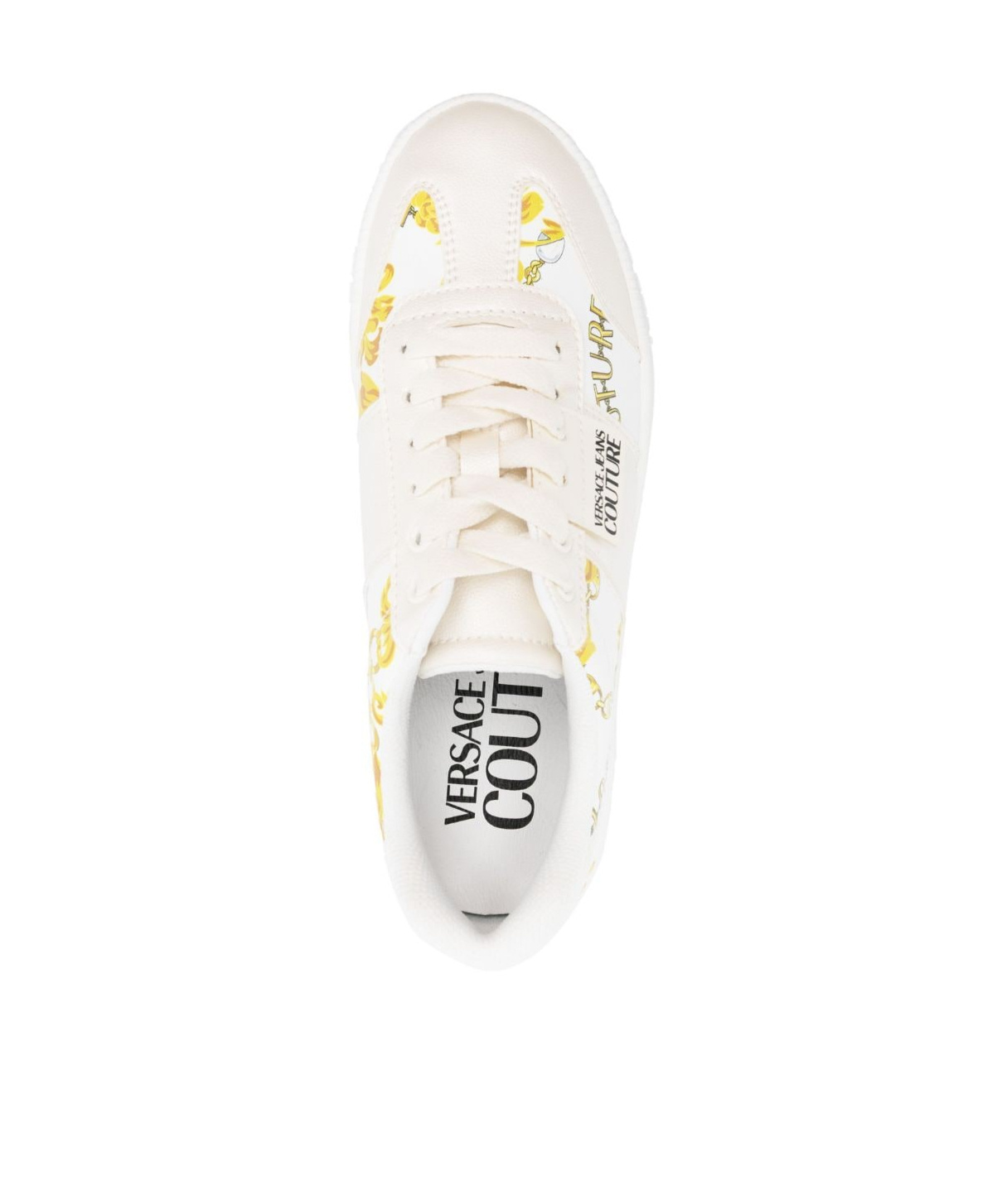 Versace Jeans Logo-patch Round-toe Sneakers In White