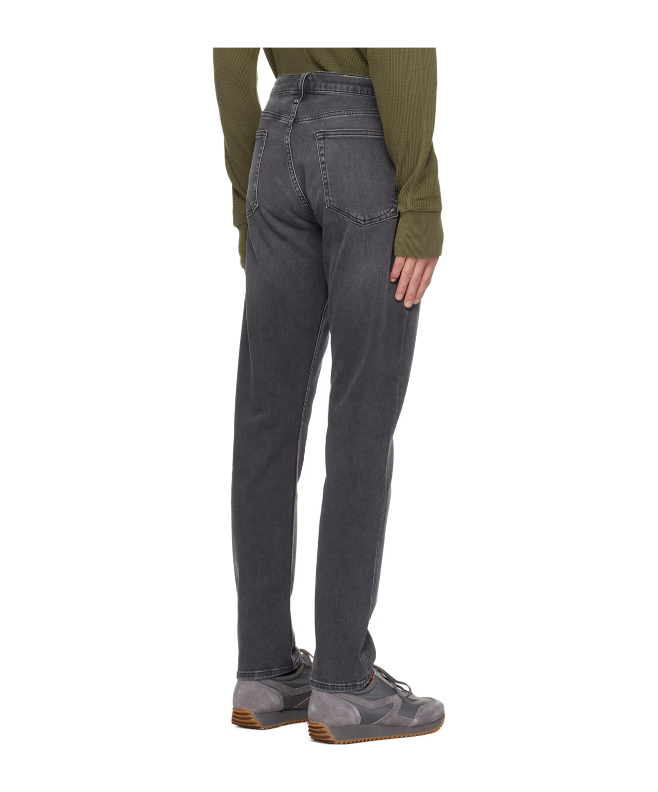 Rag & Bone Belt Ring Denim Trousers In Black