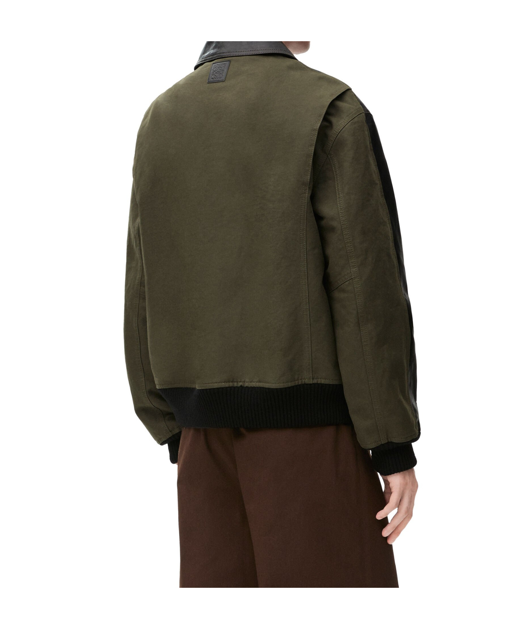Loewe Leather And Canvas-blend Bomber Jacket In Black
