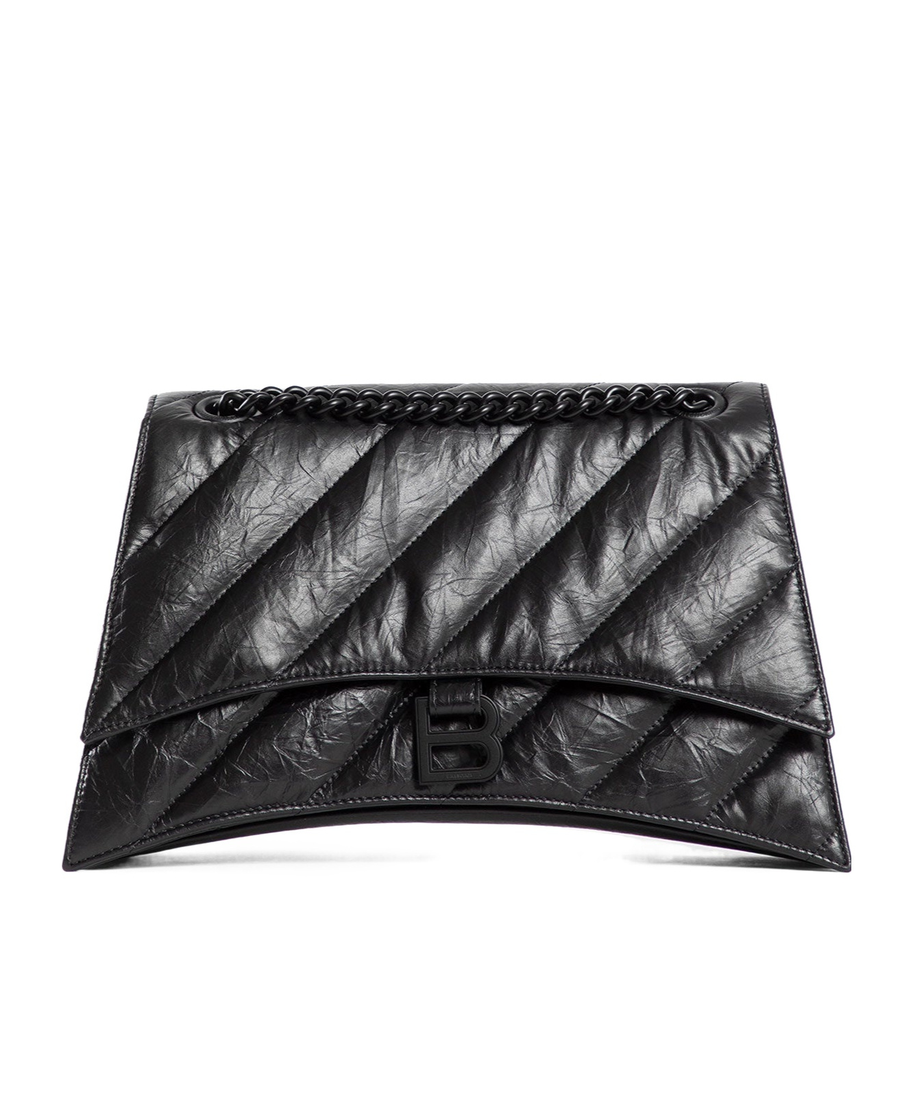 Balenciaga Medium Crush Quilted Leather Shoulder Bag In Black