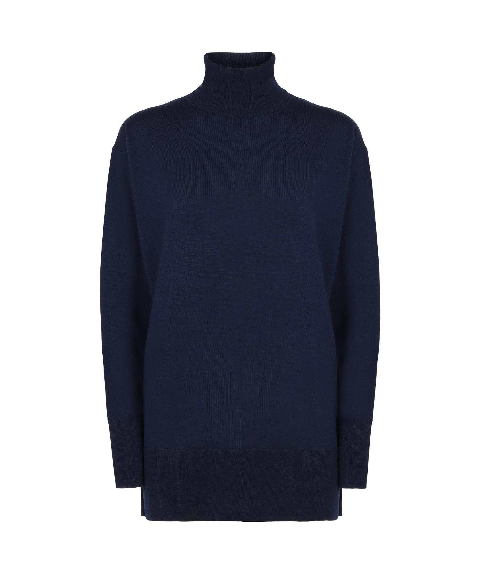 Aspesi Side Slit Turtleneck Pullover In Black