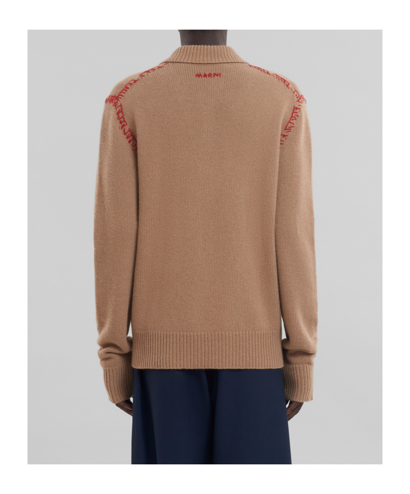 Shop Marni Knitted Polo Shirt In Brown