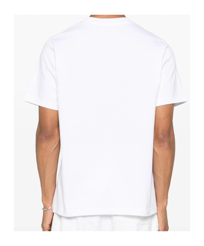 Casablanca White Crewneck T-shirt With Logo On The Front In Green