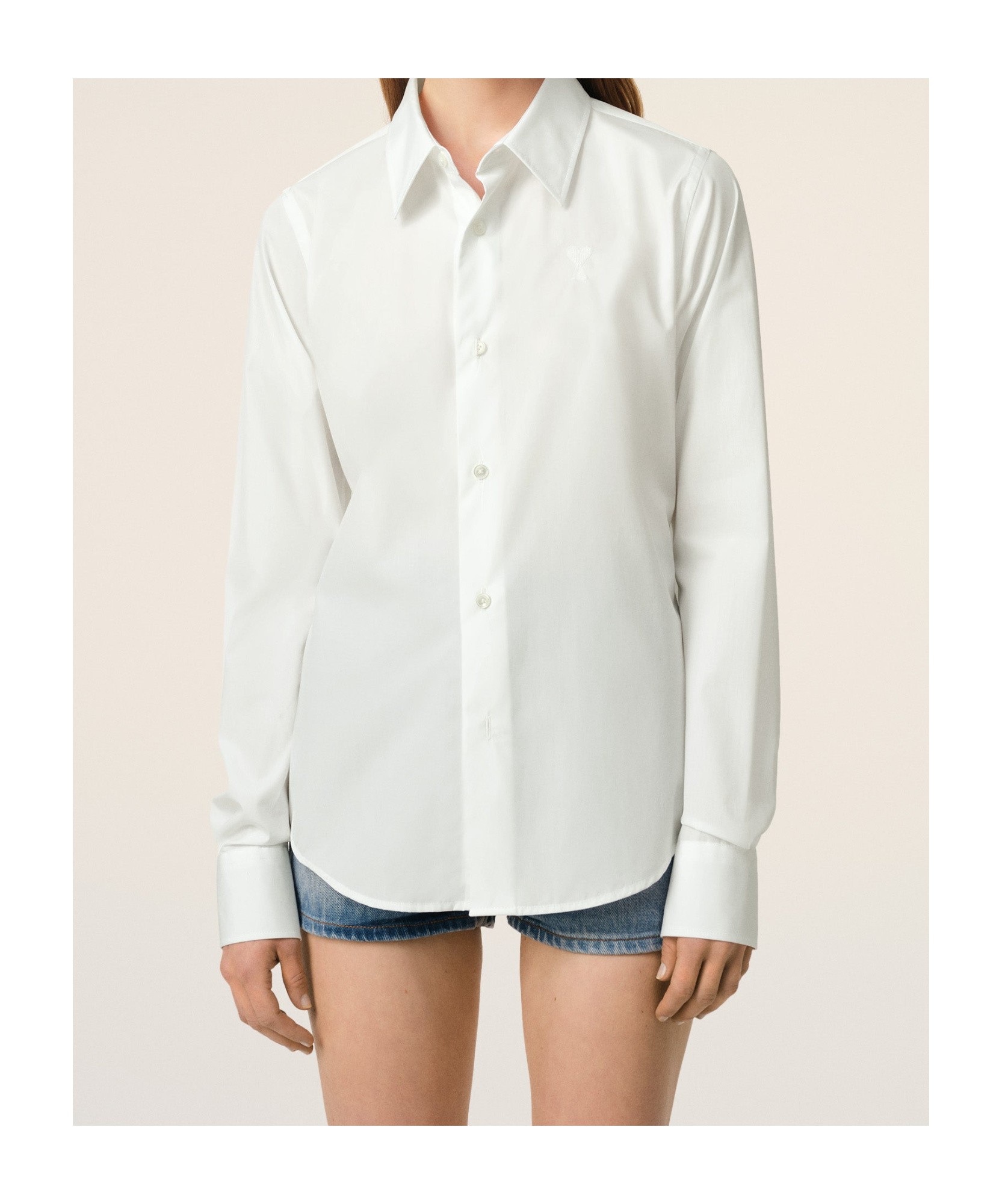 Ami Alexandre Mattiussi Ami Ami De Coeur Cotton Shirt In White