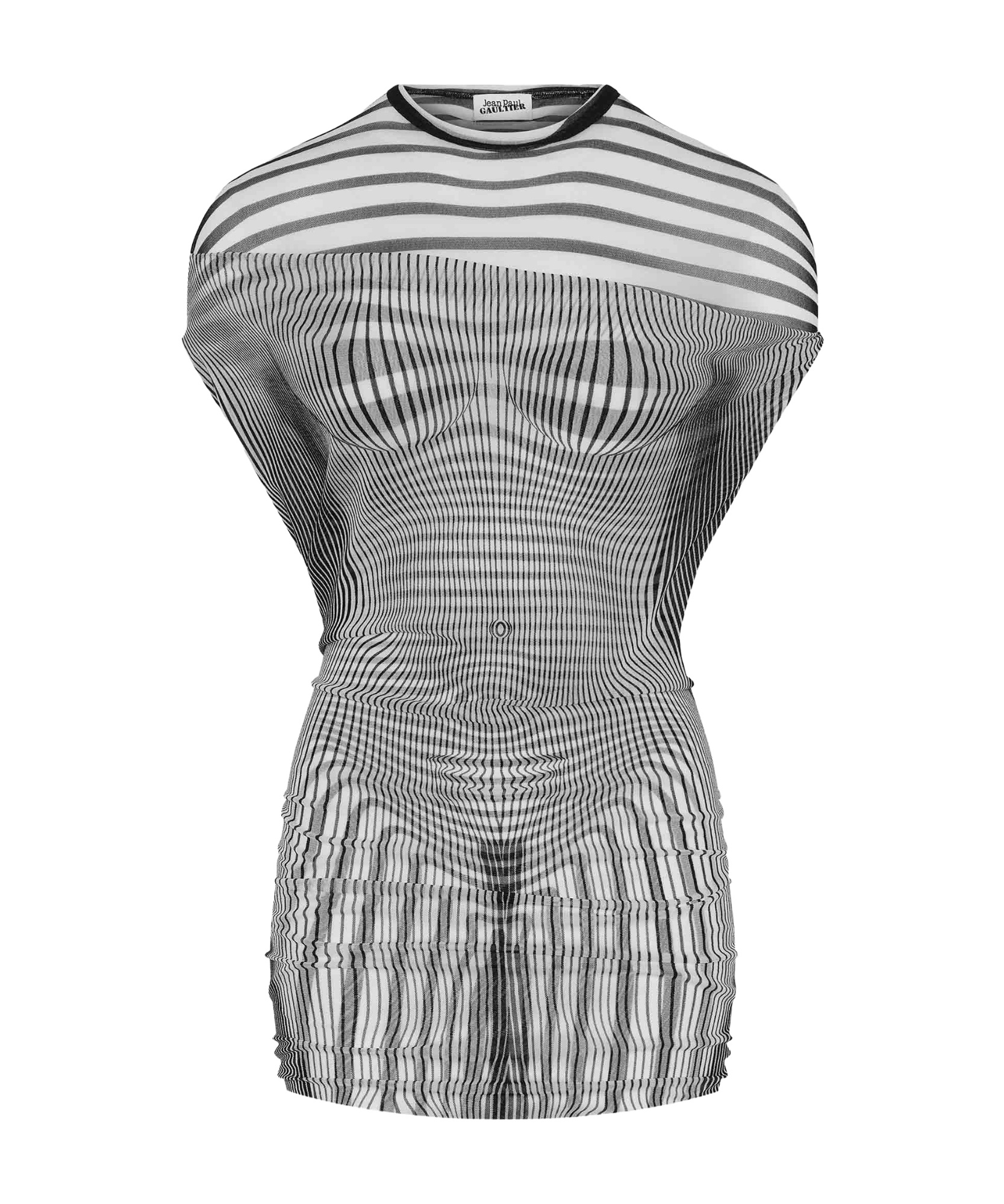Shop Jean Paul Gaultier Illusion Mini Dress In Gray