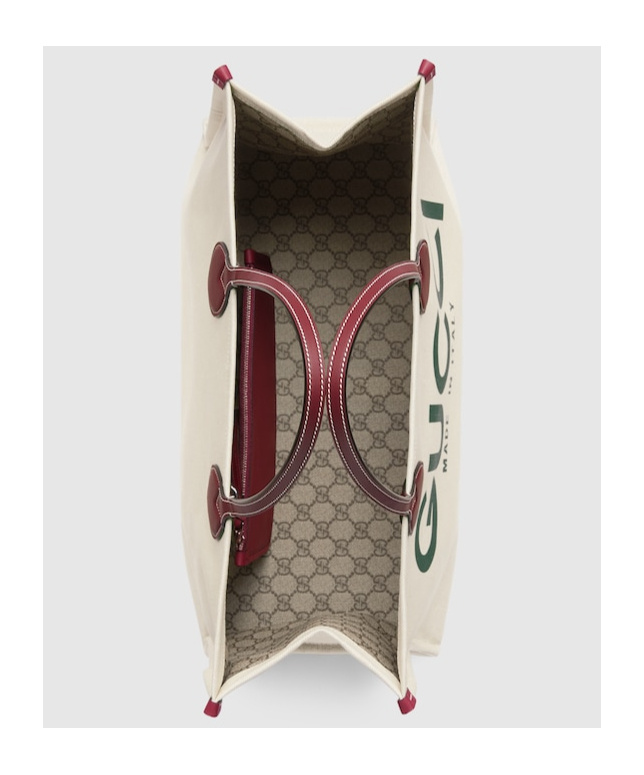 Gucci Large -print Tote Bag In White