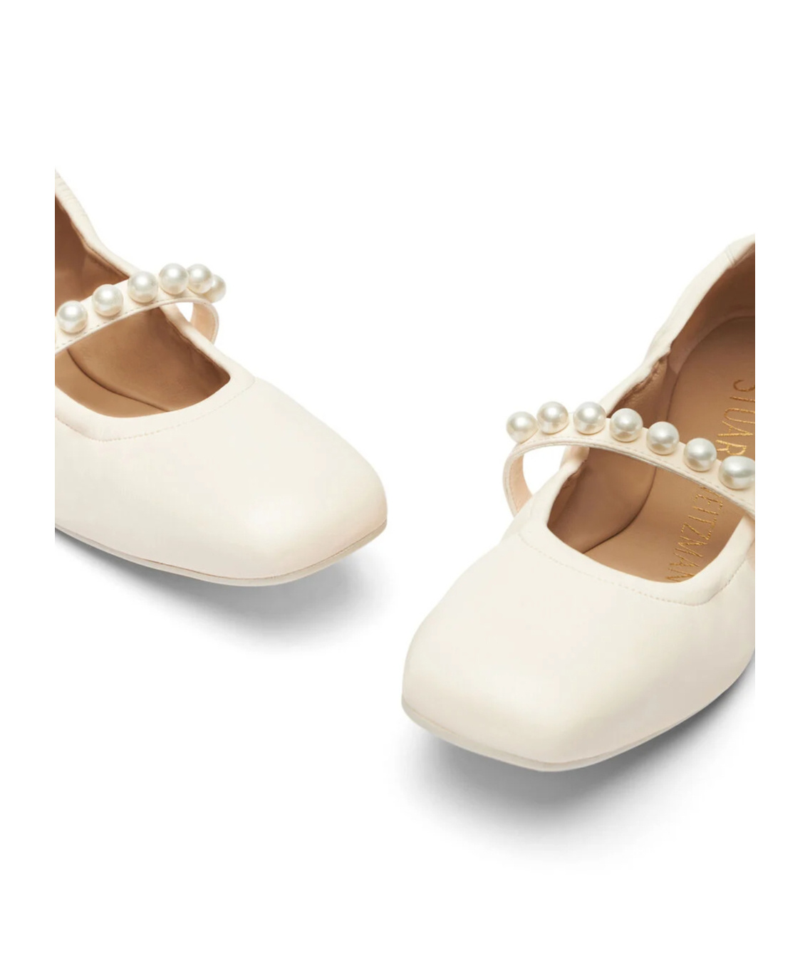 Stuart Weitzman Round Flat Shoes With Square Head In Nude